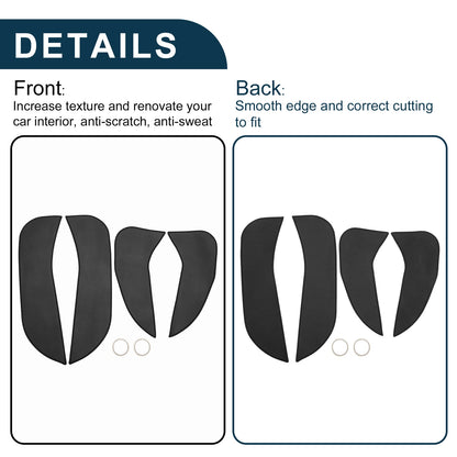 Car Door Leather Anti Kick Pad Sticker for BMW X1 (2011-2015) 1 Set Black