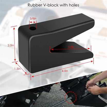 Rubber V-Block Transom Saver W/Hole for Tracker Marine Y-Frame (Fits 181440)