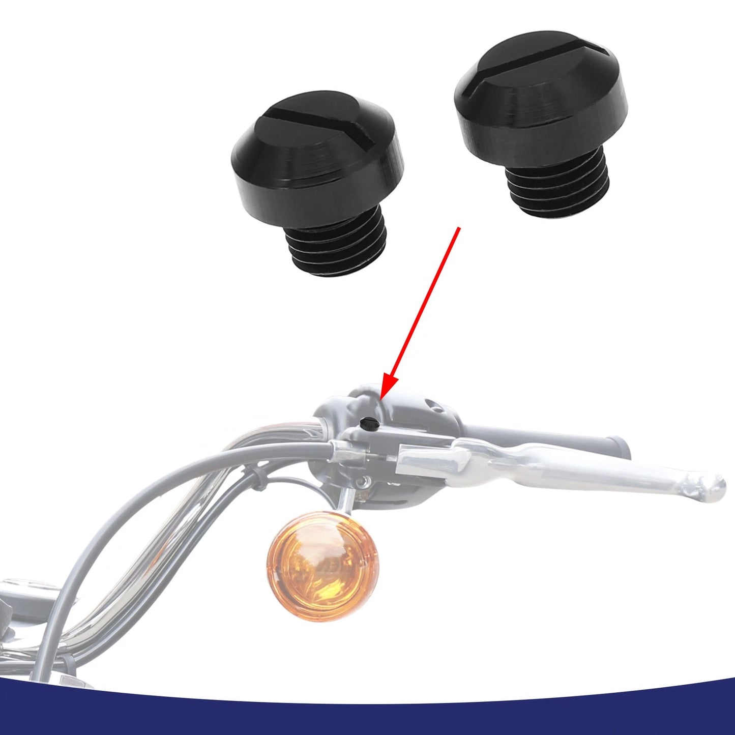 M10x1.25 2 x Right Side Rearview Mirror Screws Cap for Motorcycle