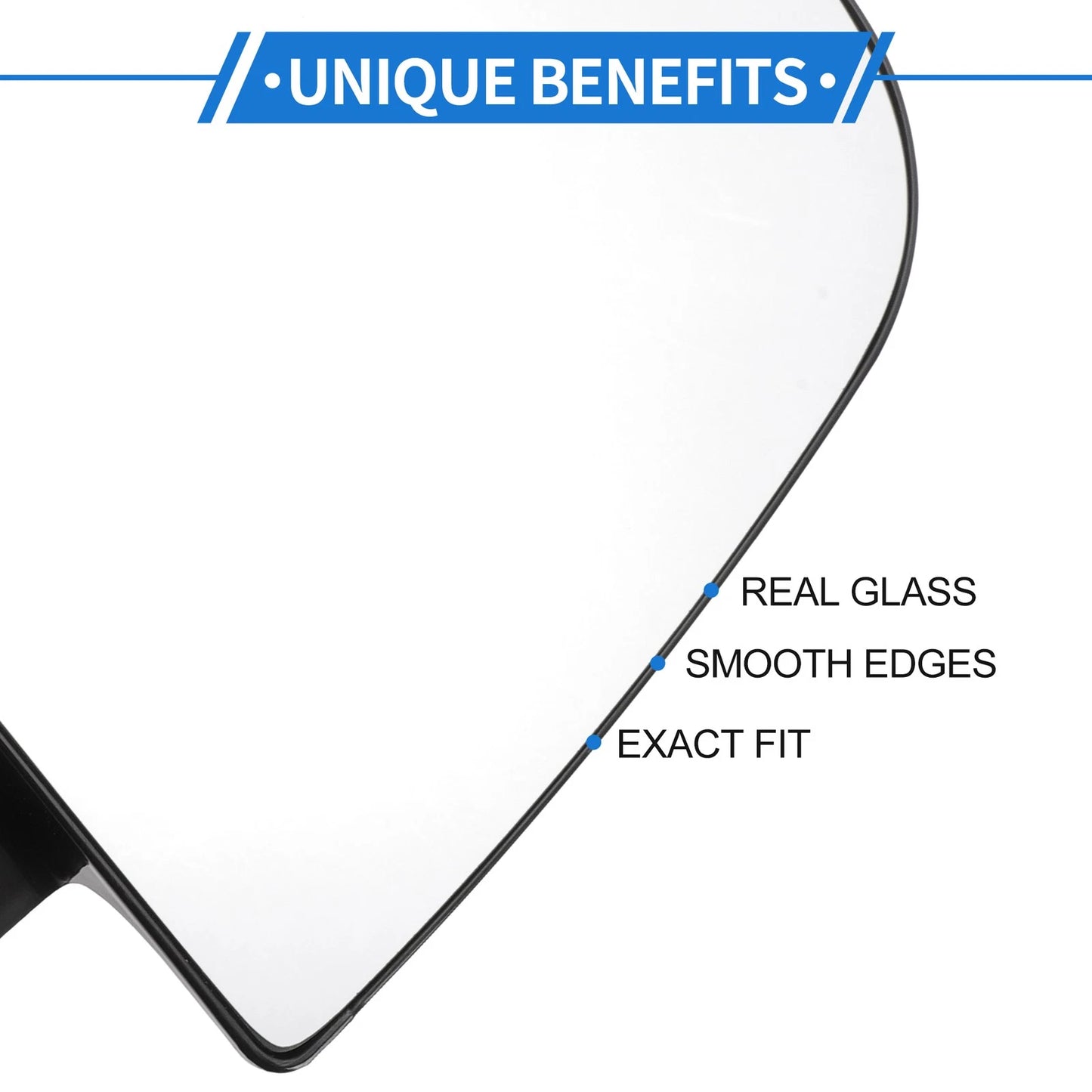 Right Passenger Side Mirror Glass for Ford