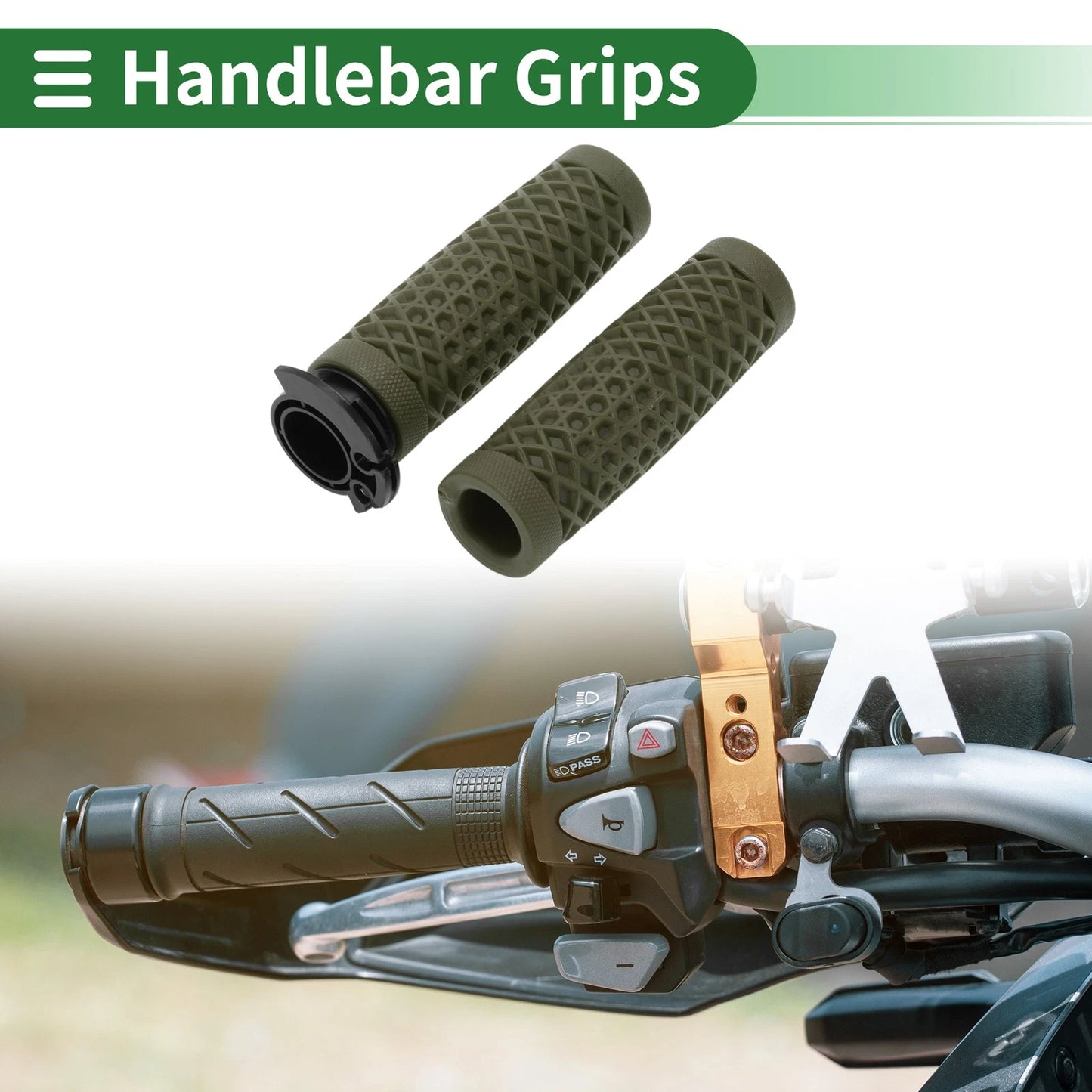 7/8" 22mm Hand Grips Cover Handlebar Cover TPU Green