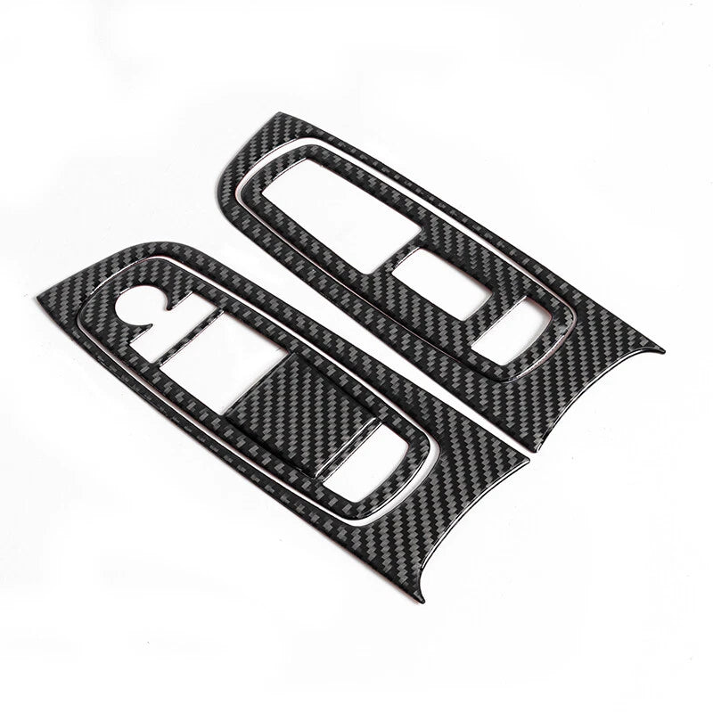 Carbon Fiber Window Lift Switch Panel Cover Trim 5 x For Dodge Charger (2015+)
