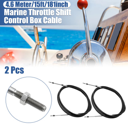 2 x Marine Throttle Shift Control Box Cable