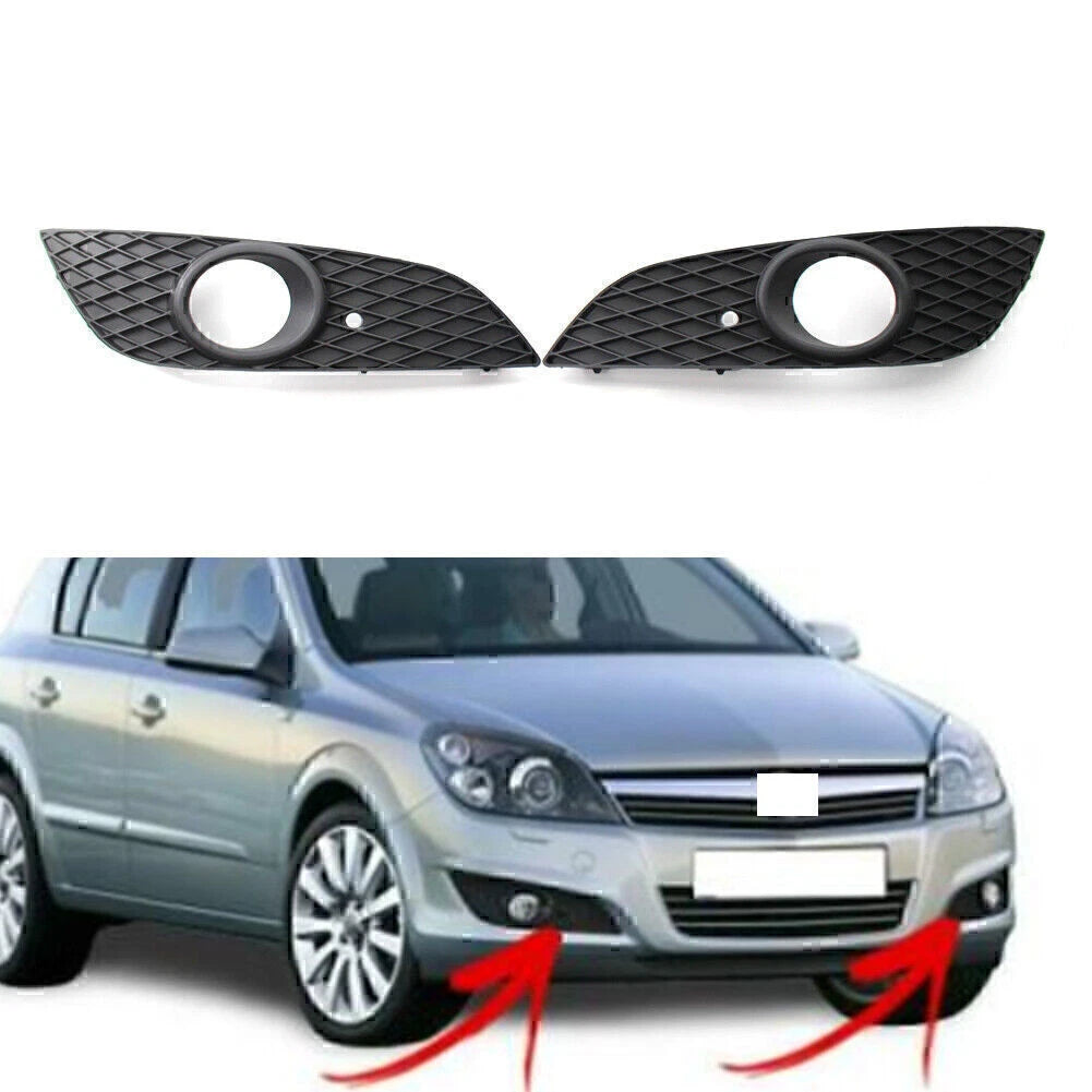 L+R Bumper Lower Grille Fog Light Hole for Vauxhall Astra H (2007-2012)