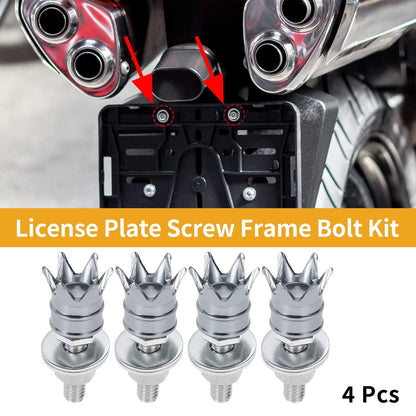 License Plate Screws Cover 40mm 4Pcs Titanium Tone for Universal Motorcycle M6