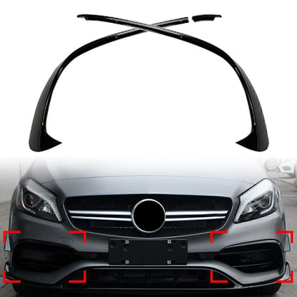Front Bumper Lip Splitter Spoilers for Mercedes A-Class W176 (2016-2018)