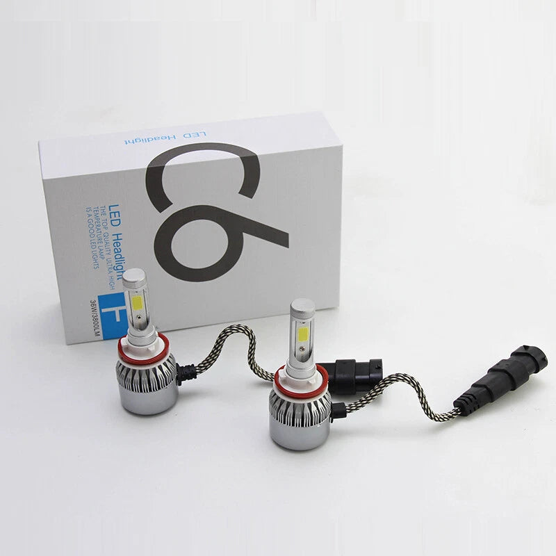 2X H8 H9 H11 6000K 36W HID LED Headlight Light Kits Cob LED Fog Lamp 7600LM