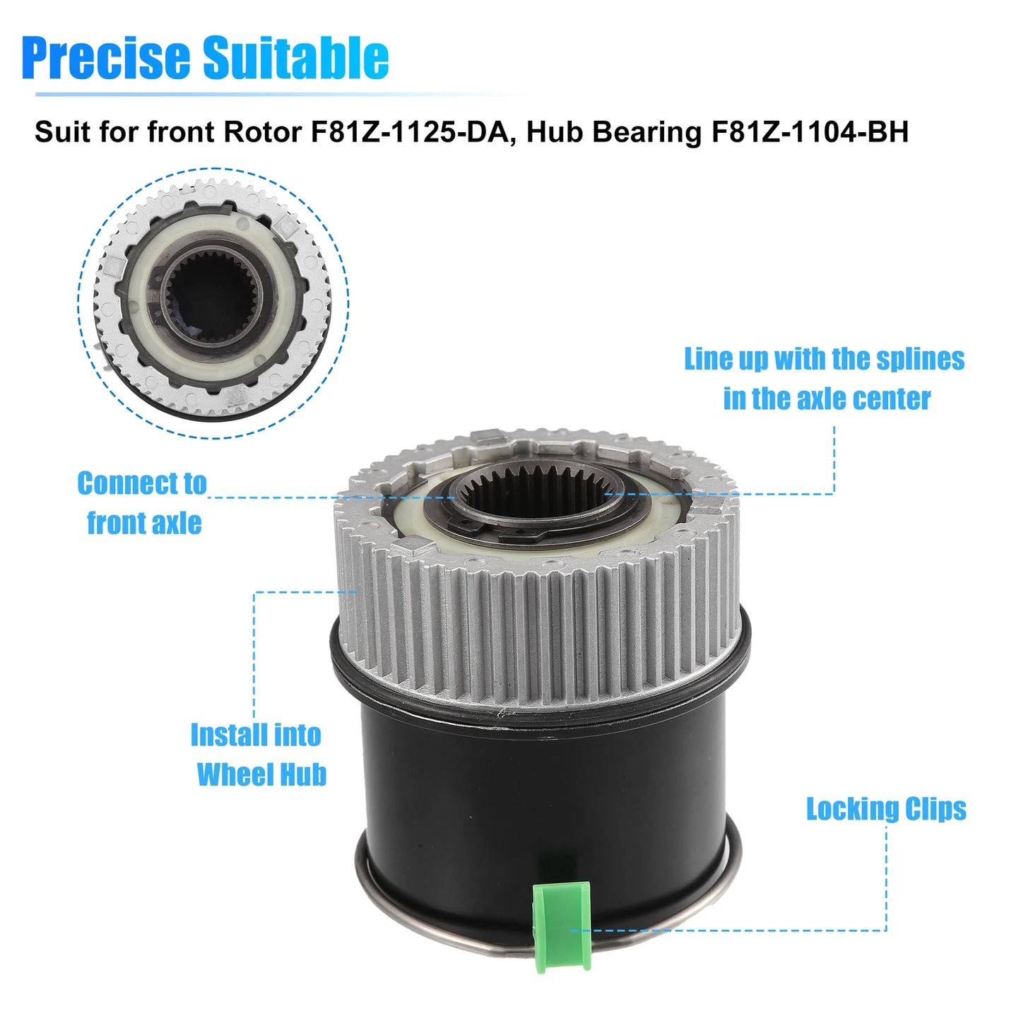 4WD Front Manual Wheel Locking Hub Axle Actuator for Ford (2000-2004)