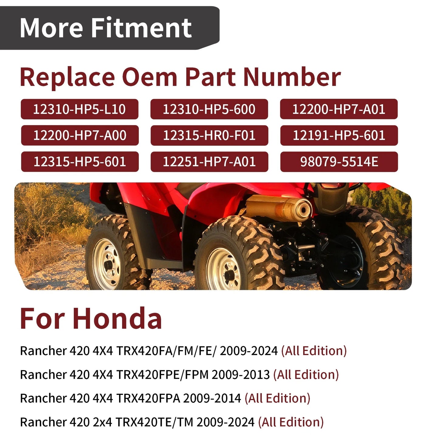 Cylinder Head & Cover Kit for Honda Rancher TRX420 (2007-2014)