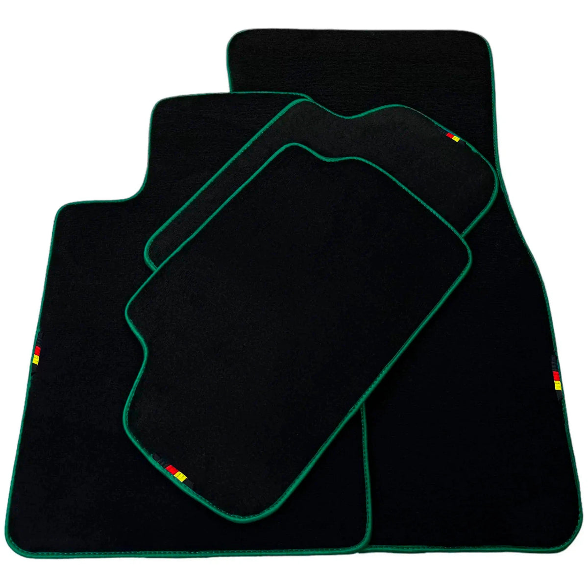 AutoWin Floor Mats for BMW 3 Series E92 Coupe 2 x (2007-2013) Green Trim