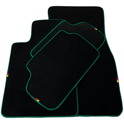 AutoWin Floor Mats for BMW 3 Series E92 Coupe 2 x (2007-2013) Green Trim