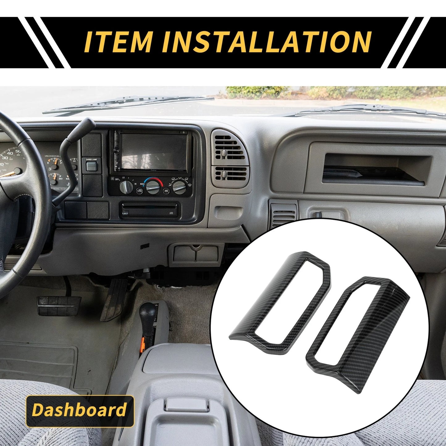 Carbon Fiber Pattern Dashboard Side Air Vent Trim for Toyota Tacoma (2024–2024)