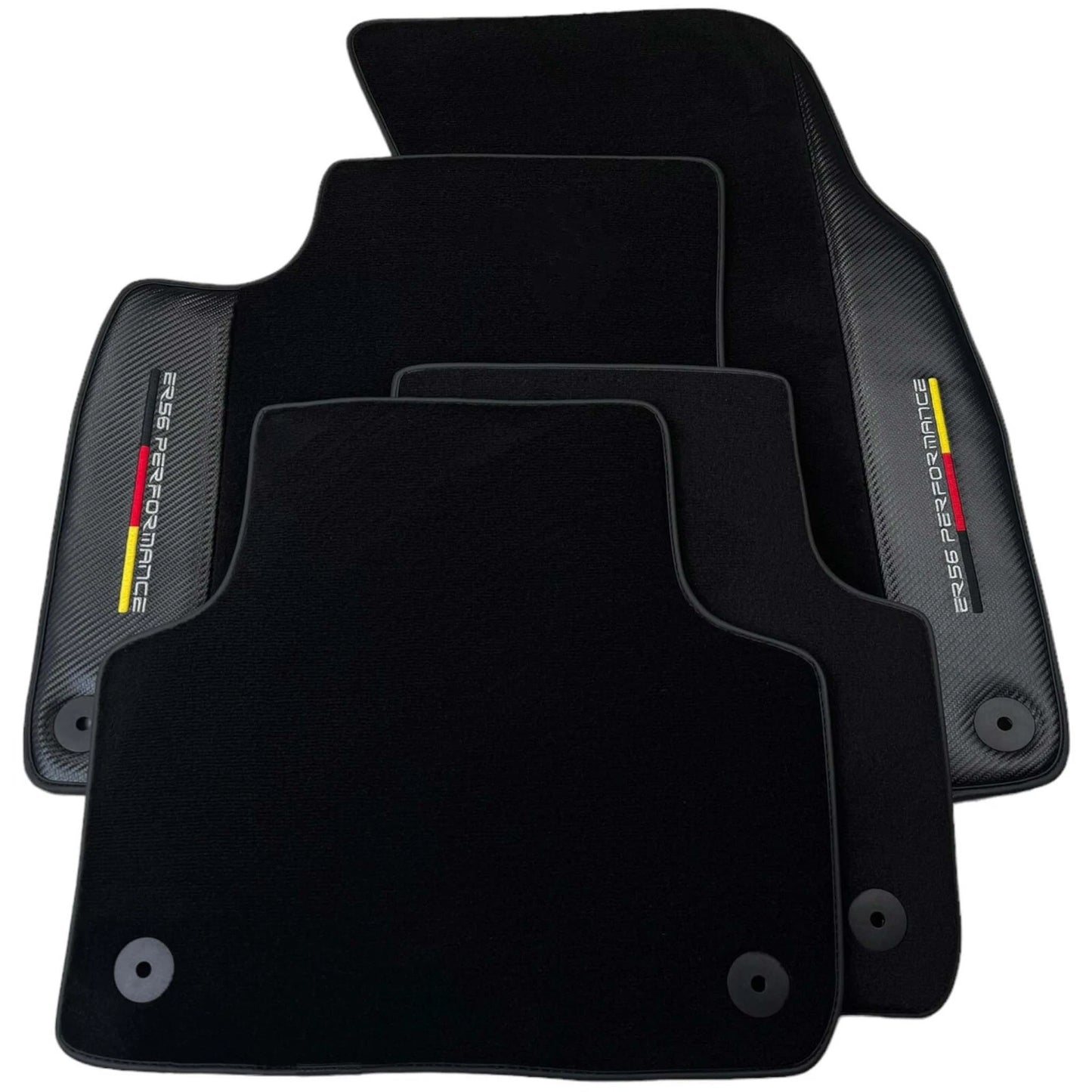 Black Floor Mats for Audi Q3 F3 (2018-2024) with Carbon Fiber Design
