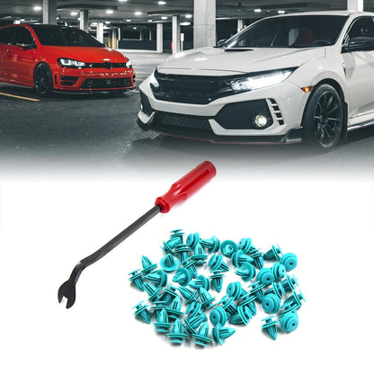 50pcs Car Trim Panel Retainer Clips with 1 Fastener Remover for Toyota