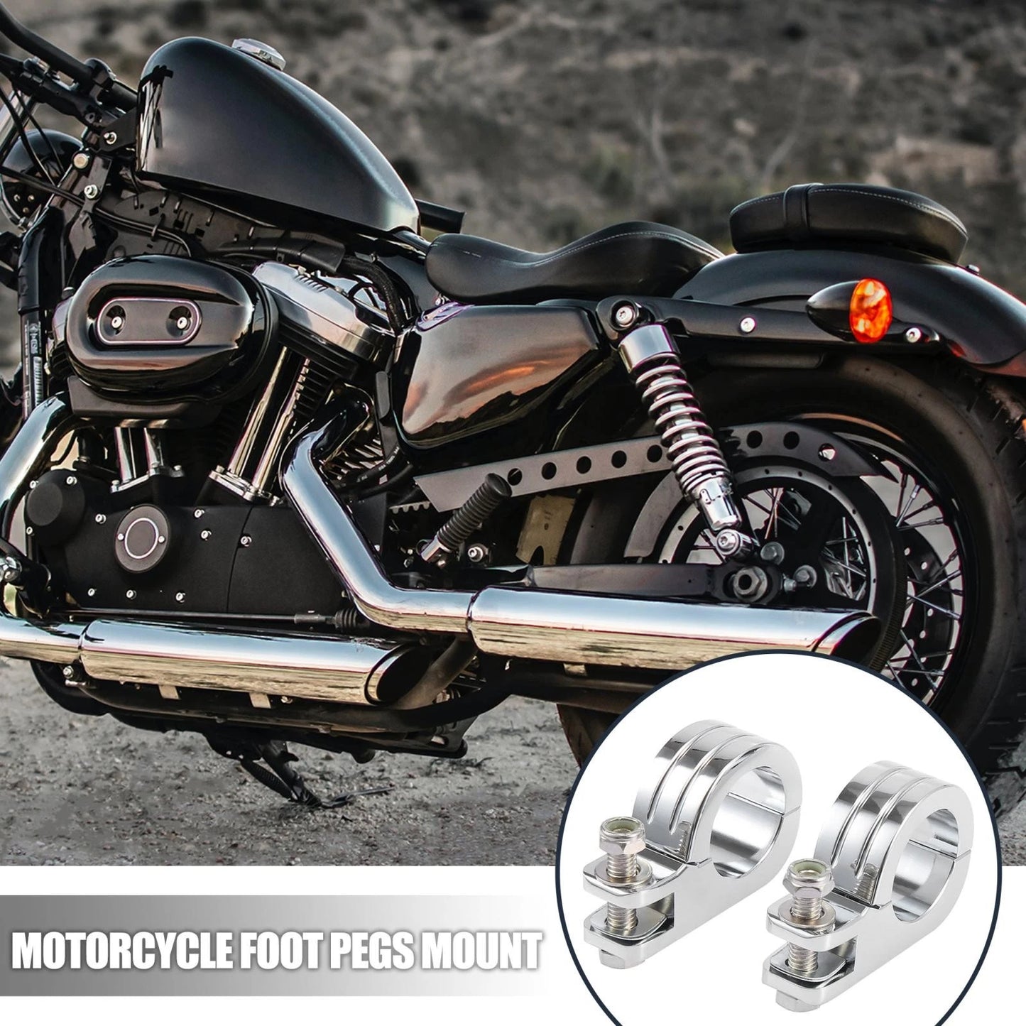 2 x 1.5in 38mm Clamp Foot Peg Mount Engine Guard Bar for Harley