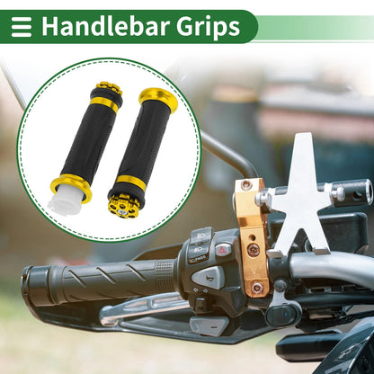 7/8" 22mm Hand Grips Cover Kit for Motorcycle Gold Tone