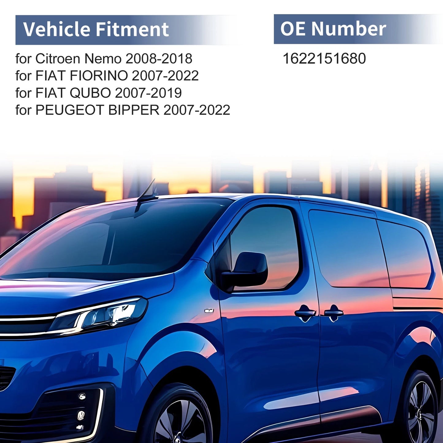 Left Passenger Side Mirror Cover for Citroen Nemo (2008-2018)