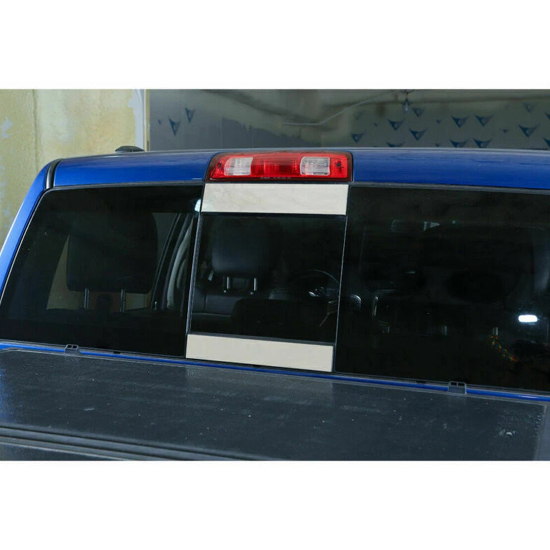 Silver Steel Rear Window Trim Cover for Dodge Ram 1500 (2018-2022)