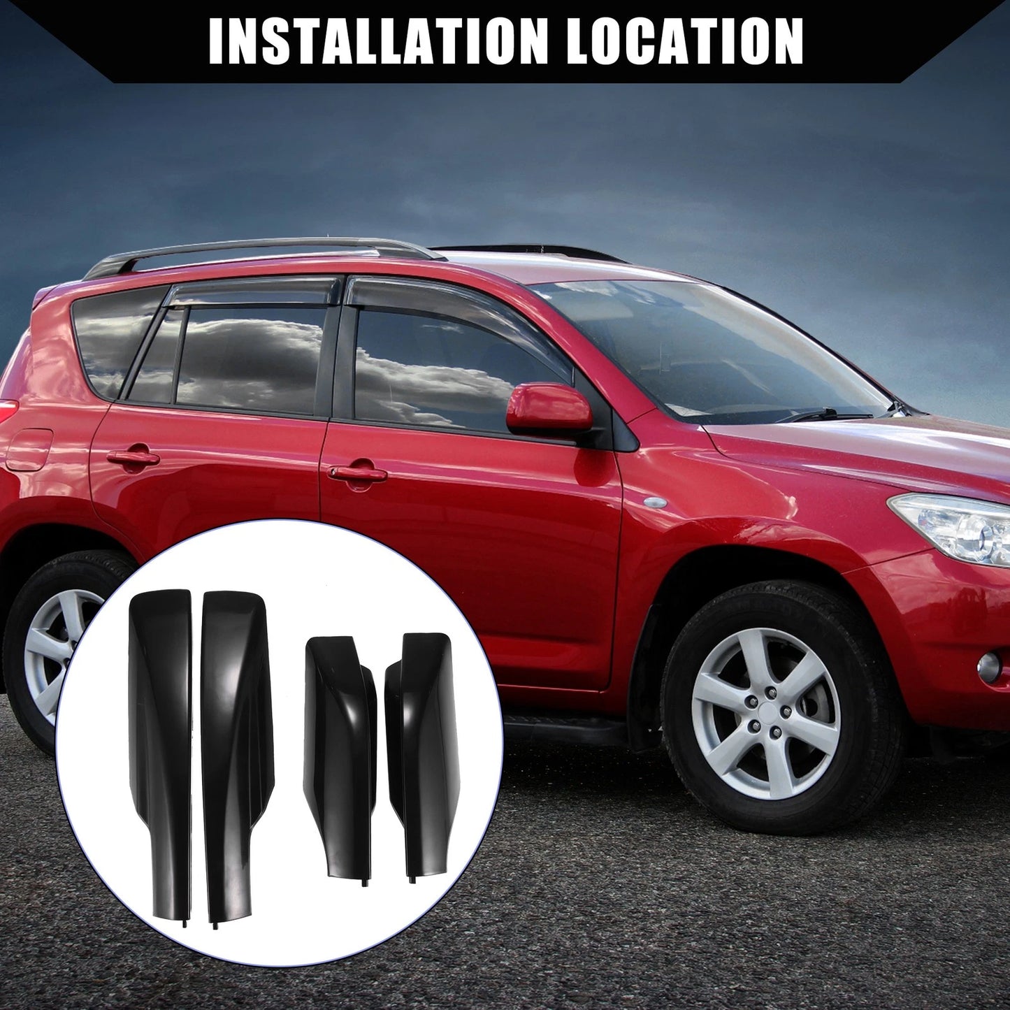 Roof Rack Rails / 4 x End Cap Protection Cover Shell for Toyota