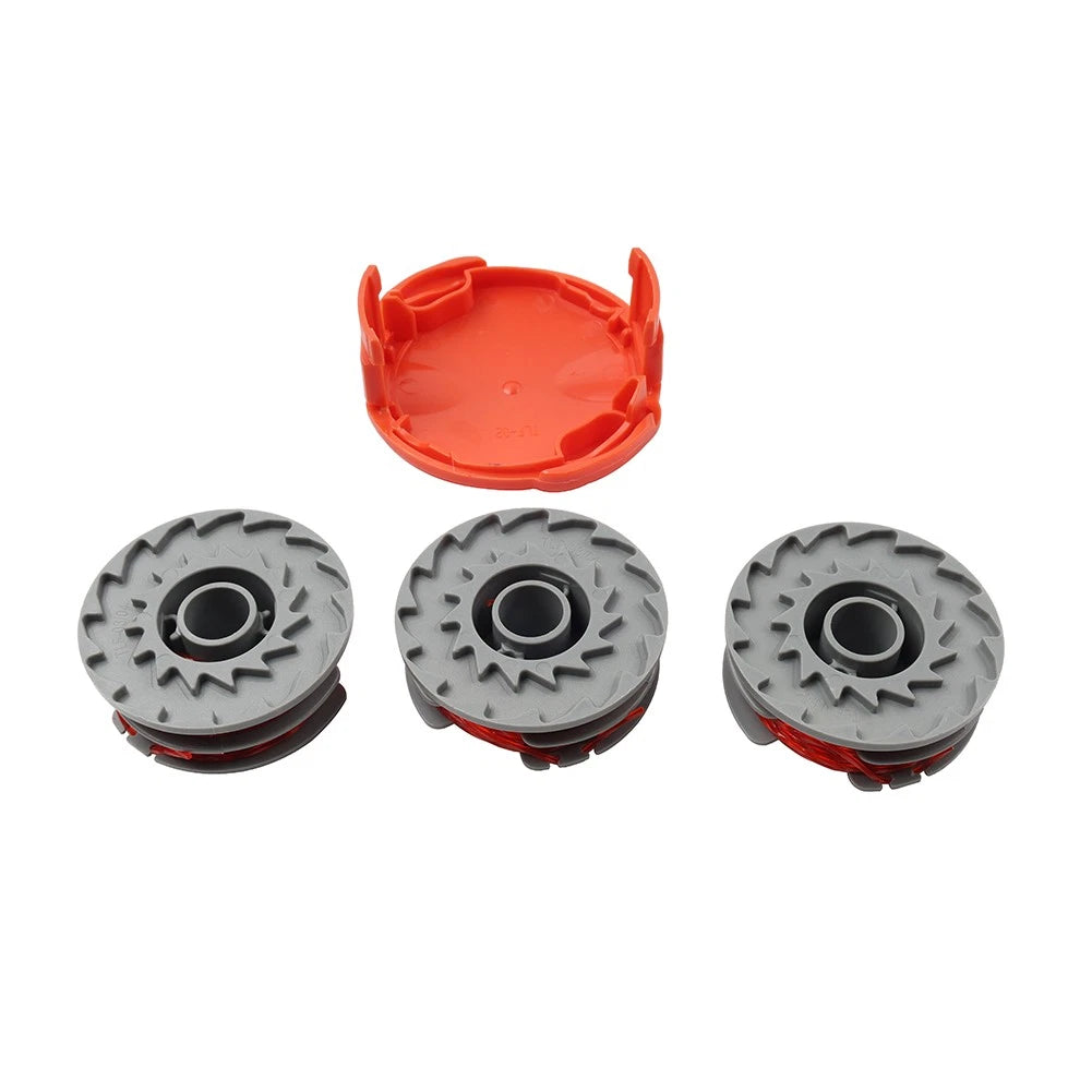 3 x Strimmer Double Autofeed Spools w/ Covers for Flymo FLY021
