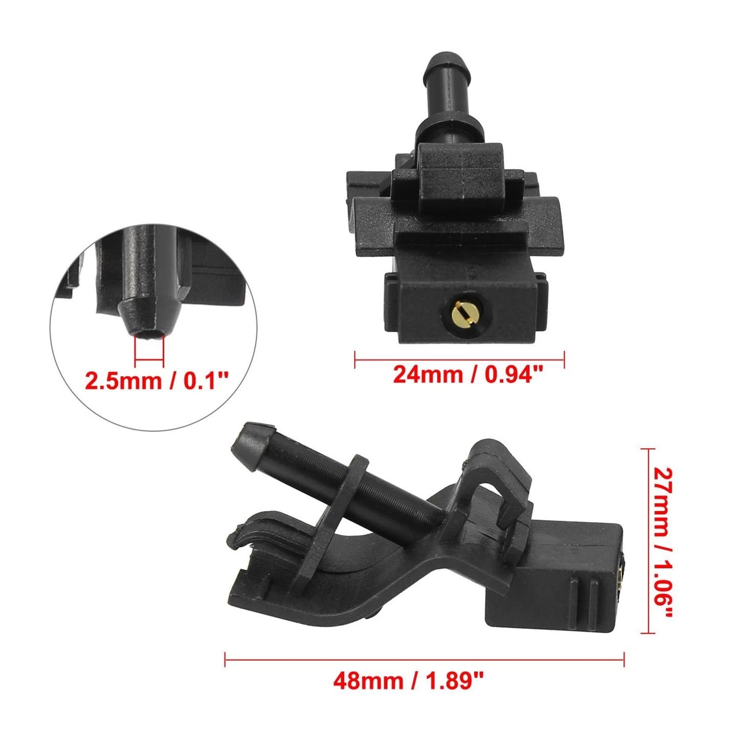 4 x Front Windshield Washer Nozzle Single Hole for Toyota