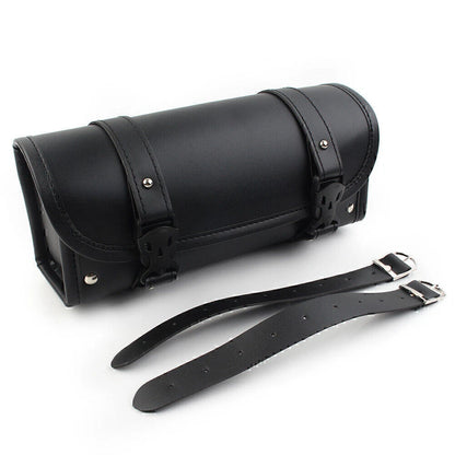 Universal Black PU Leather Motorcycle Side Saddle Bags for Storage