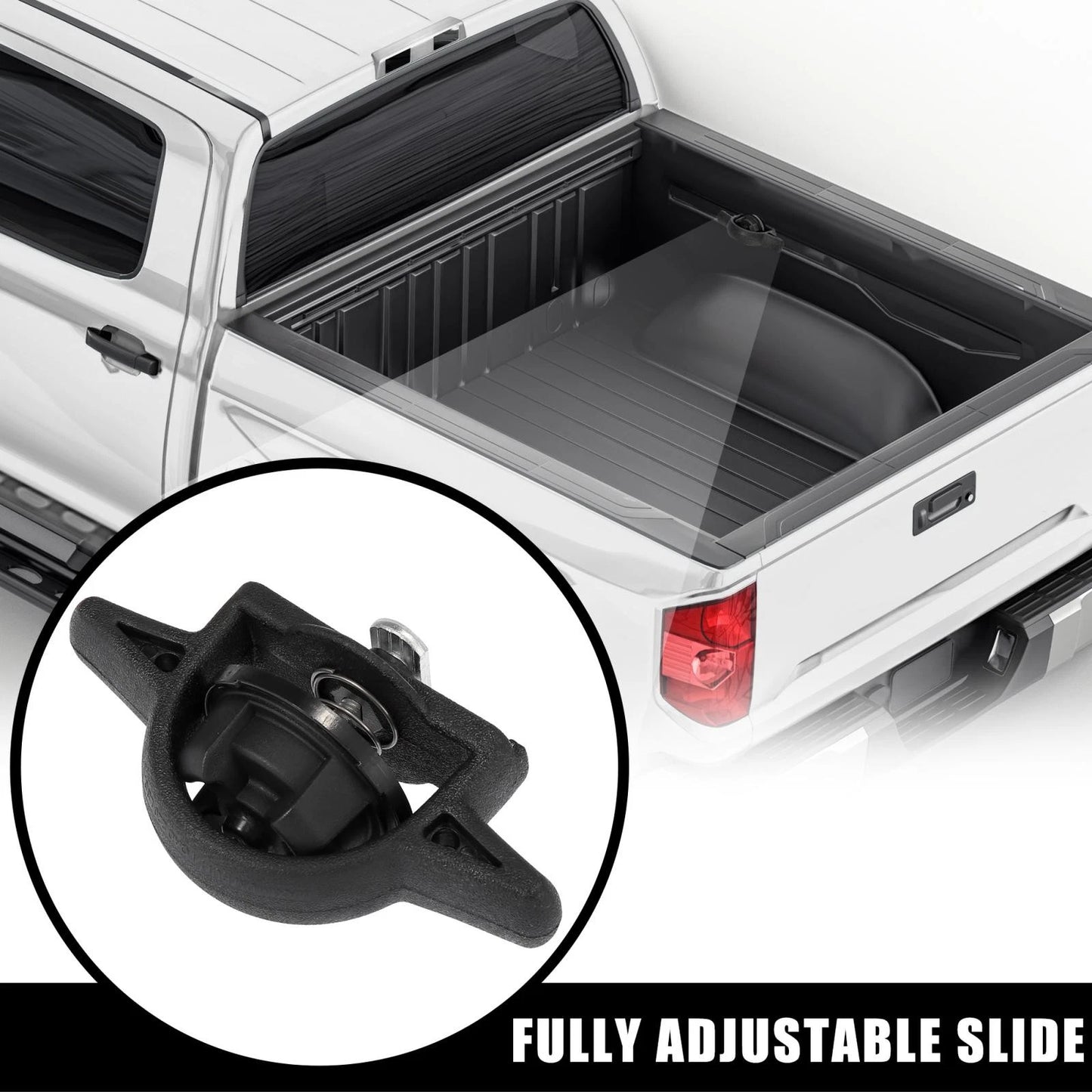 Truck Tie-Down Bed Cargo Cleats for Toyota Tacoma (2005-2020) Black
