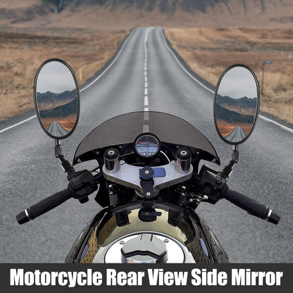 1 Pair 10mm Screw Thread Mirrors Rearview Mirror for Universal Black