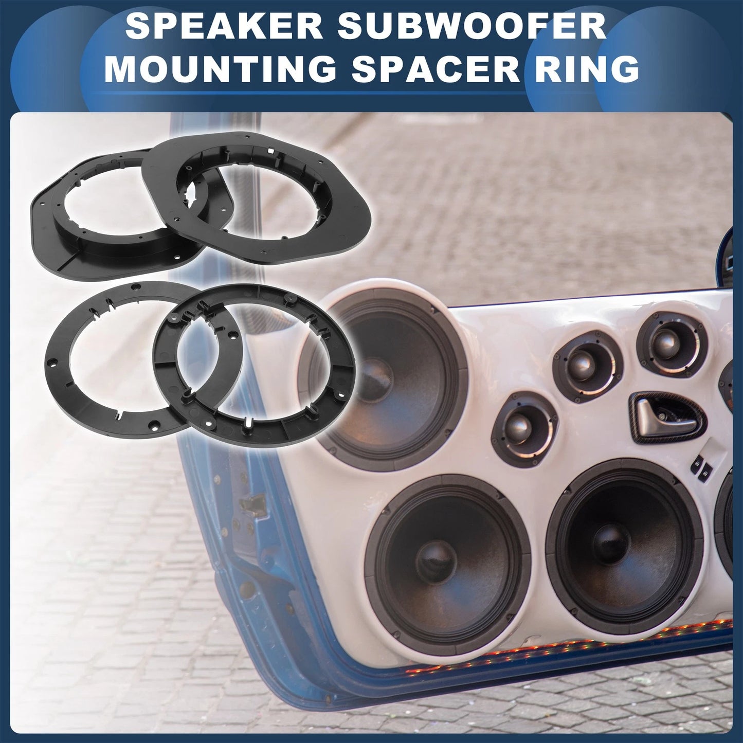 4 x Speaker Spacer Ring Tweeter Adaptor 6x9–6.5 for Toyota