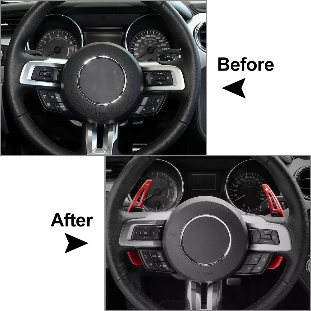 Steering Wheel Shift Paddle Trim Cover for Ford Mustang (2015-2023) Red