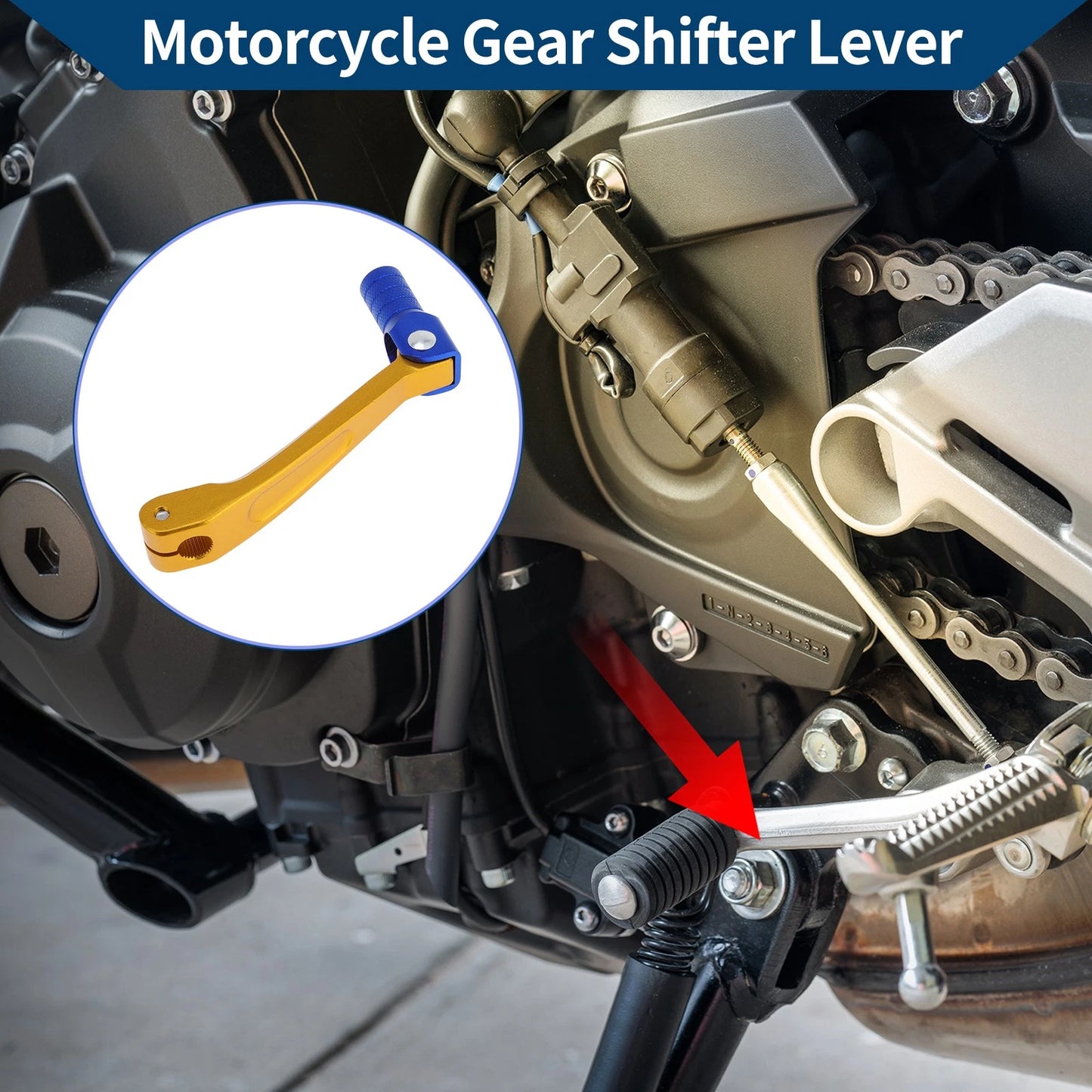 Gold Tone Blue Folding Gear Shifter Lever for Honda CRF150F (2003–2017)