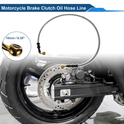 80cm Motorcycle Brake Clutch Oil Hose Line Silver Tone 1 Pc for Motorcycle