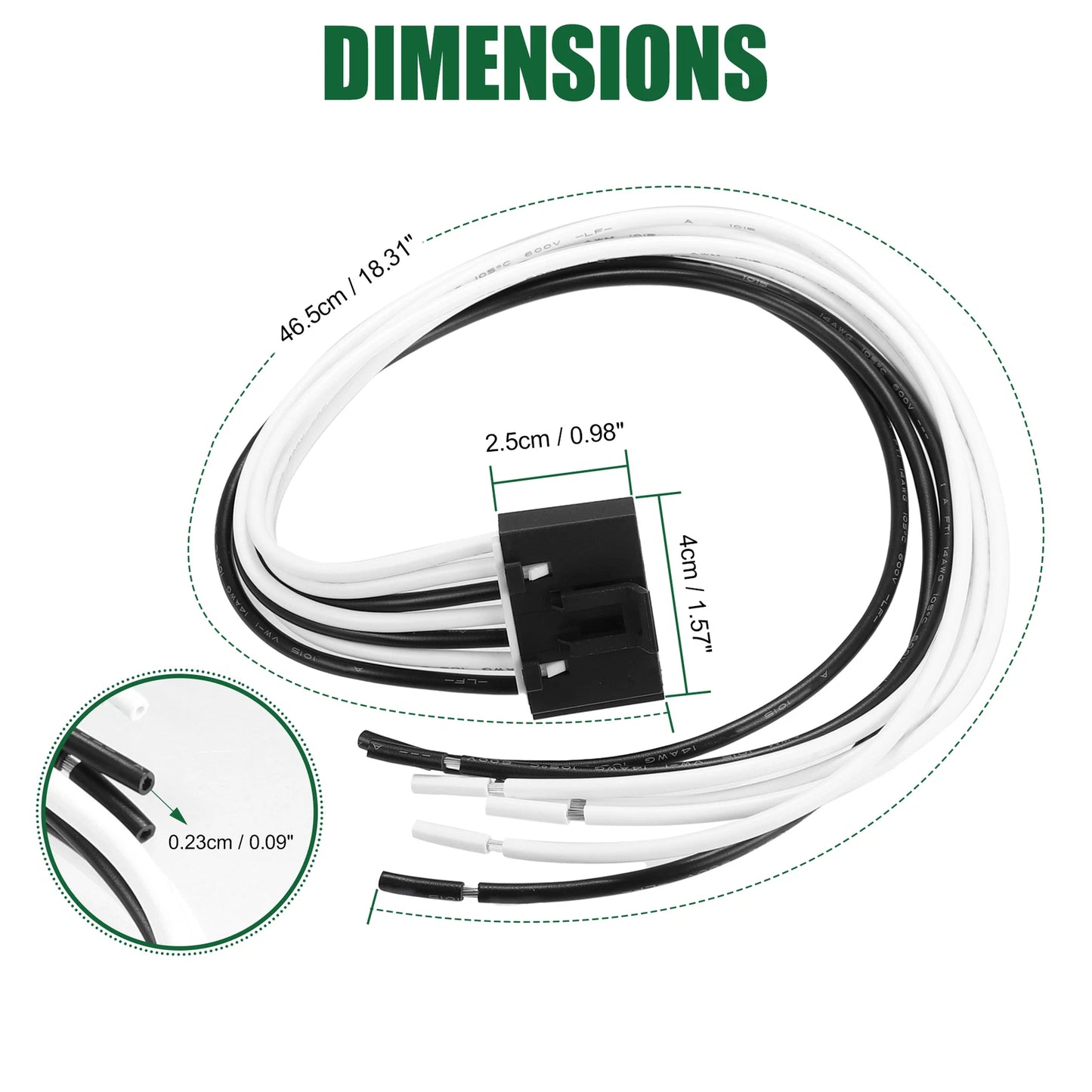 Resistor Connector for GMC Blower Motor 14AWG Black 1 Set