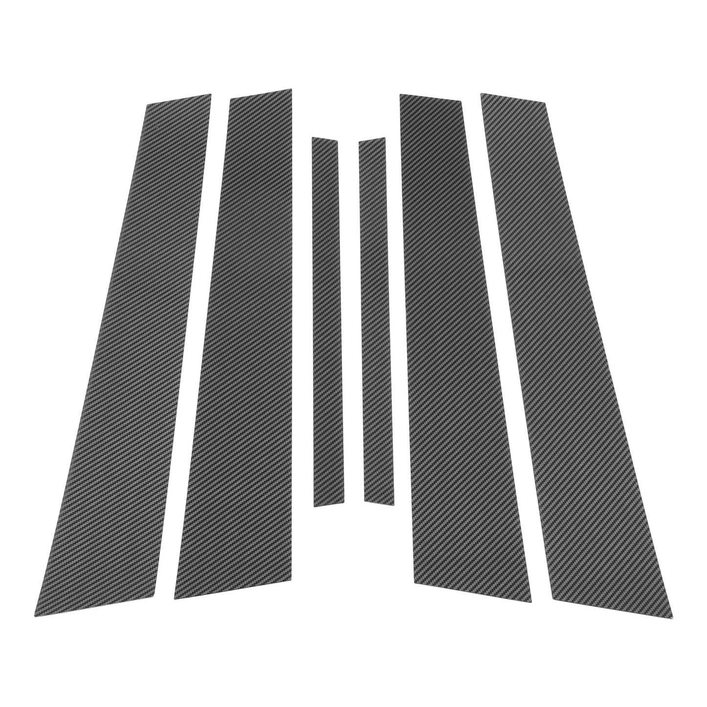 6 Pcs Door Pillar Window Trim for BMW 3-Series (1999-2005) Carbon Fiber Black