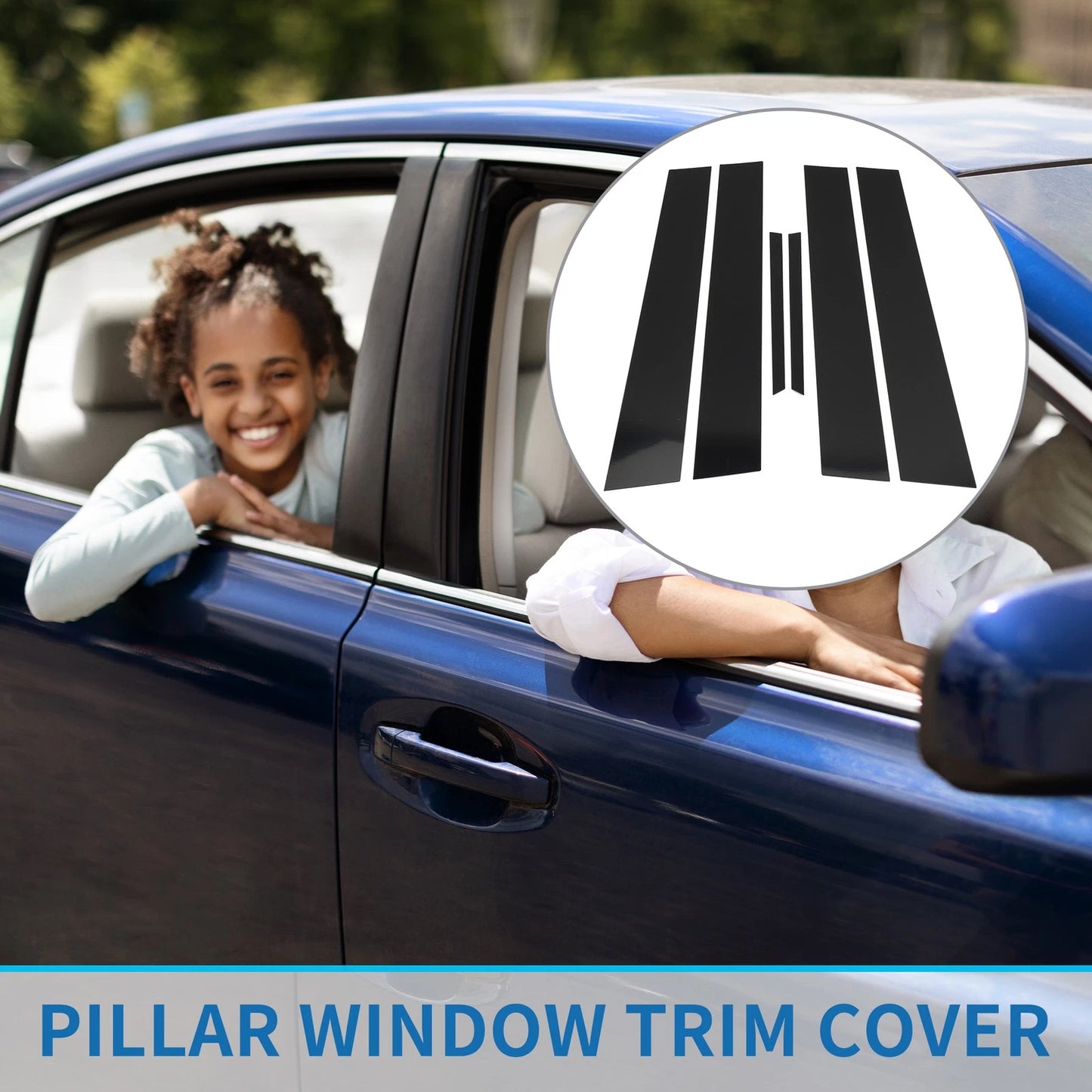 6 Pcs Door Pillar Window Trim for Toyota Reiz (2010-2016) Black