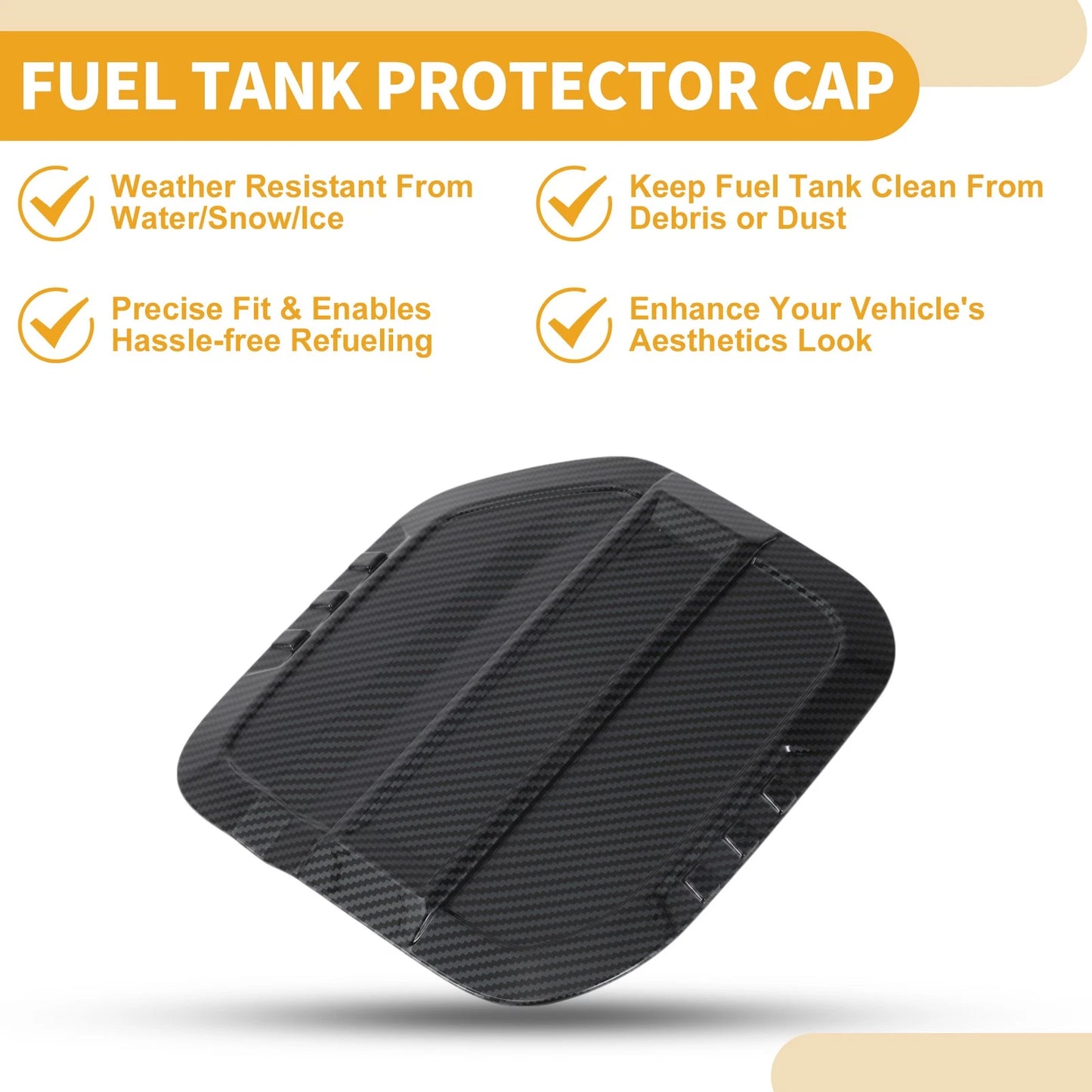 Fuel Tank Door Cap for Ford Bronco (2023-2025) Carbon Fiber Black ABS