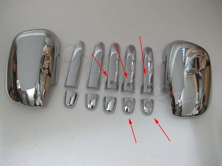 Chrome Door Handle & Side Mirror Covers for Toyota Rav4 (2006-2012) 2 x