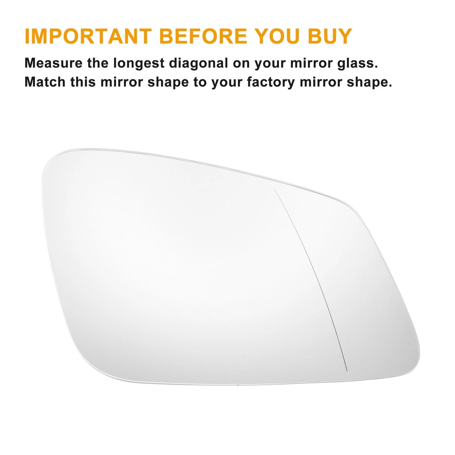 Left Right White Mirror Glass Pair w/ Back Heated for BMW 2 3 4 5 6 Series