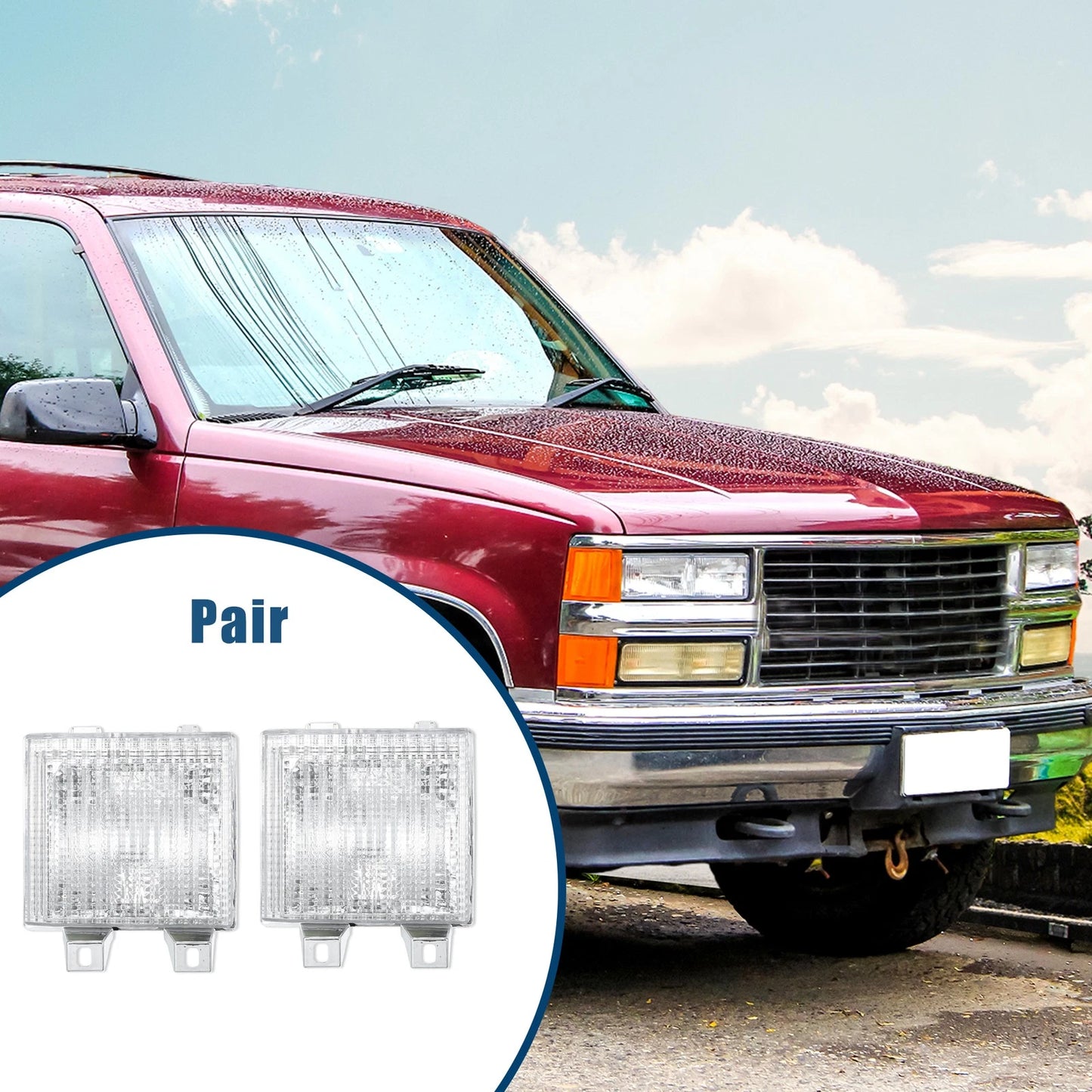 Pair Car Lens Park Signal Lights Cover for Chevrolet Blazer (1987 - 1988)