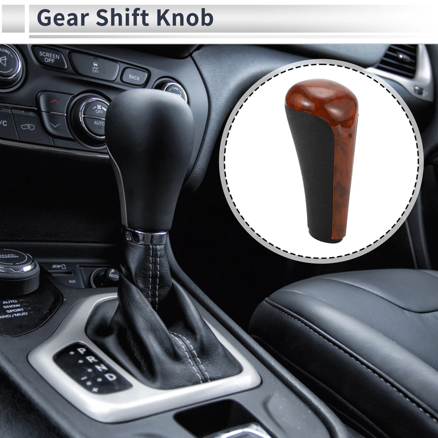 Automatic Gear Shift Knob for Peugeot 306 (1994-2002) Brown Plastic