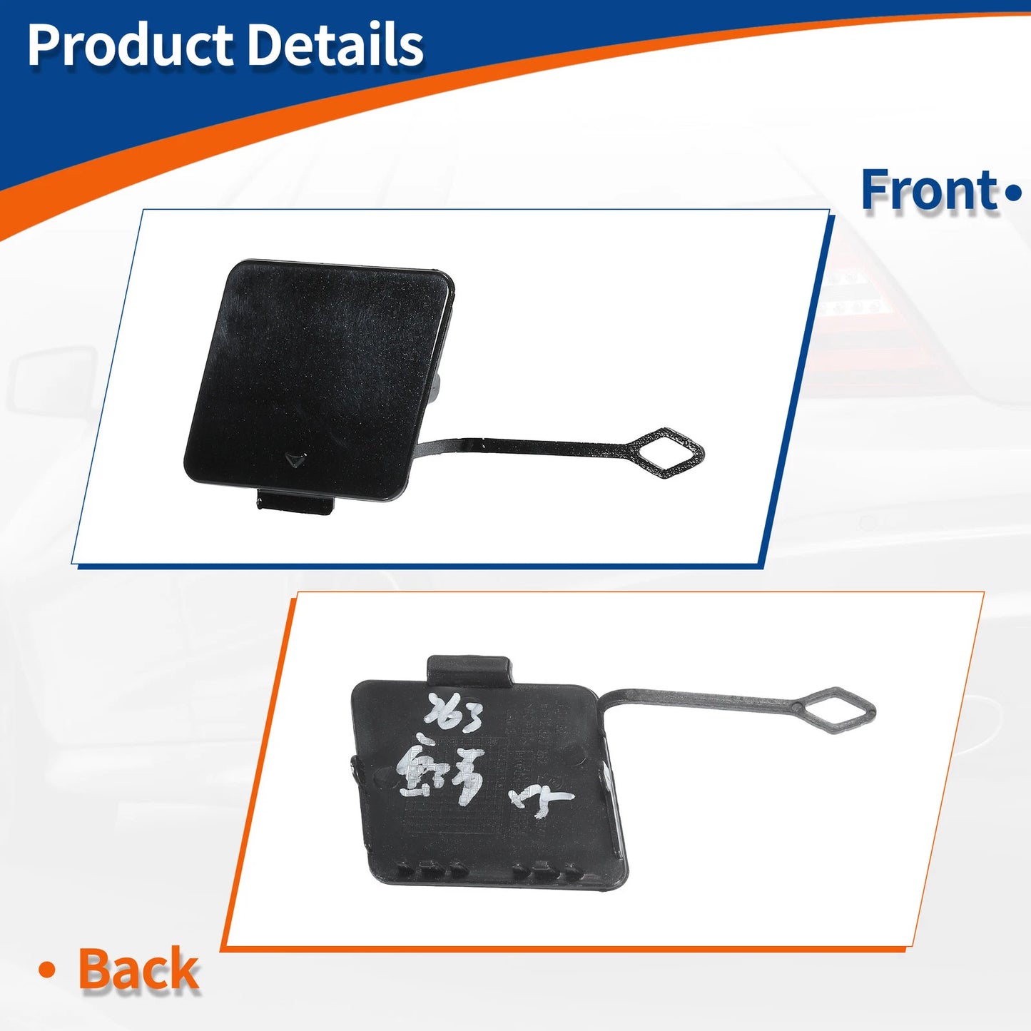 Rear Bumper Tow Hook Cover for BMW 535i 550i GT (2010-2013) Black