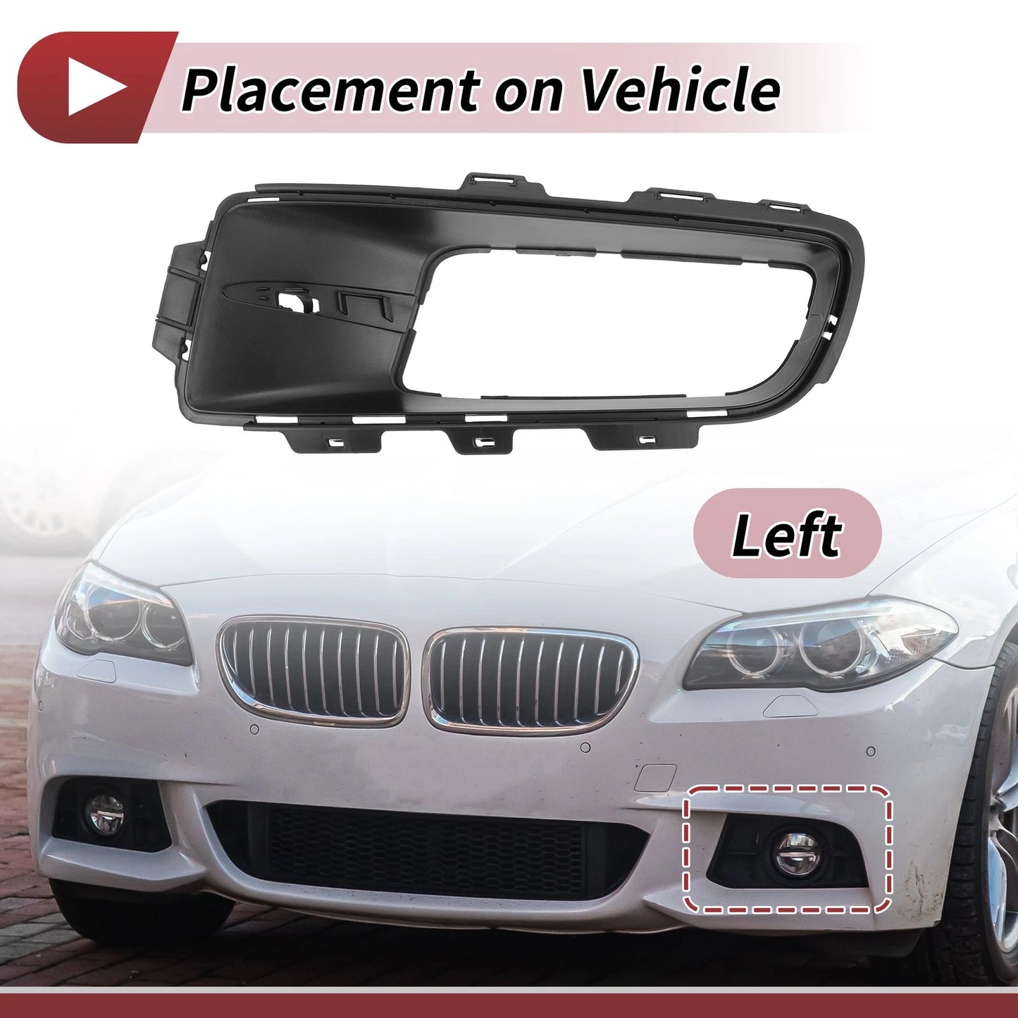 1 Pc Front Left Fog Light Grill for BMW X5 (2007-2010)