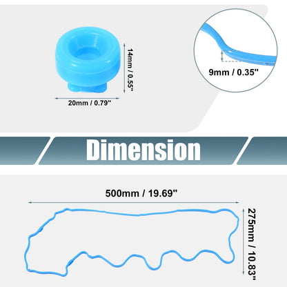 Valve Cover Gasket Set for Ford Mustang (2007-2010) Rubber Blue
