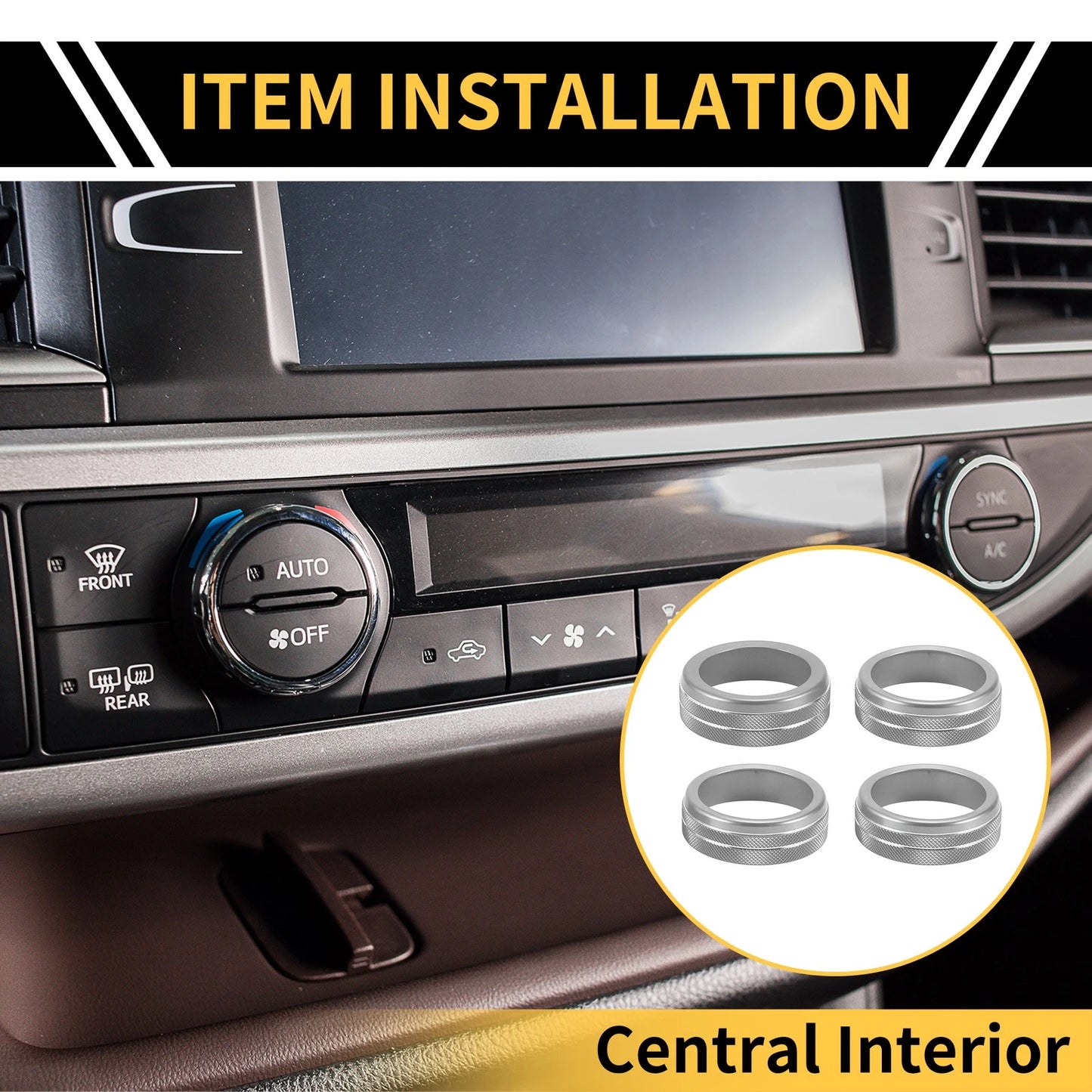 Air Conditioner Heater 4WD Switch Knob Cover Ring for Toyota Tacoma (2005-2023)