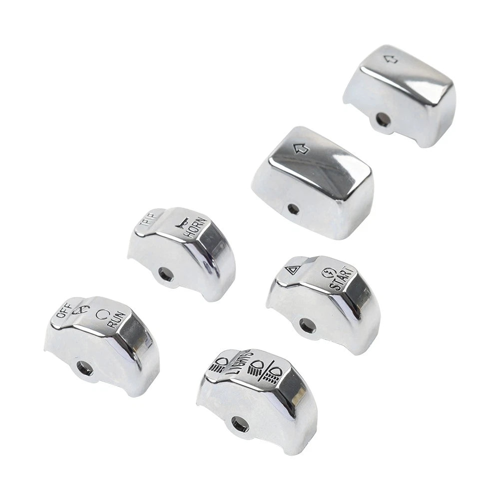 6 x Handlebar Control Switch Caps Chrome for Harley Breakout (2013-2015)