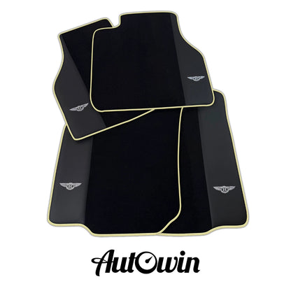 Black Floor Mats for Bentley Flying Spur with Beige Trim (2013-2019)