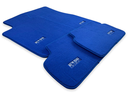 Floor Mats for BMW M5 Series F10 F11 (2011-2017) - Blue ER56 Design LHD Clips