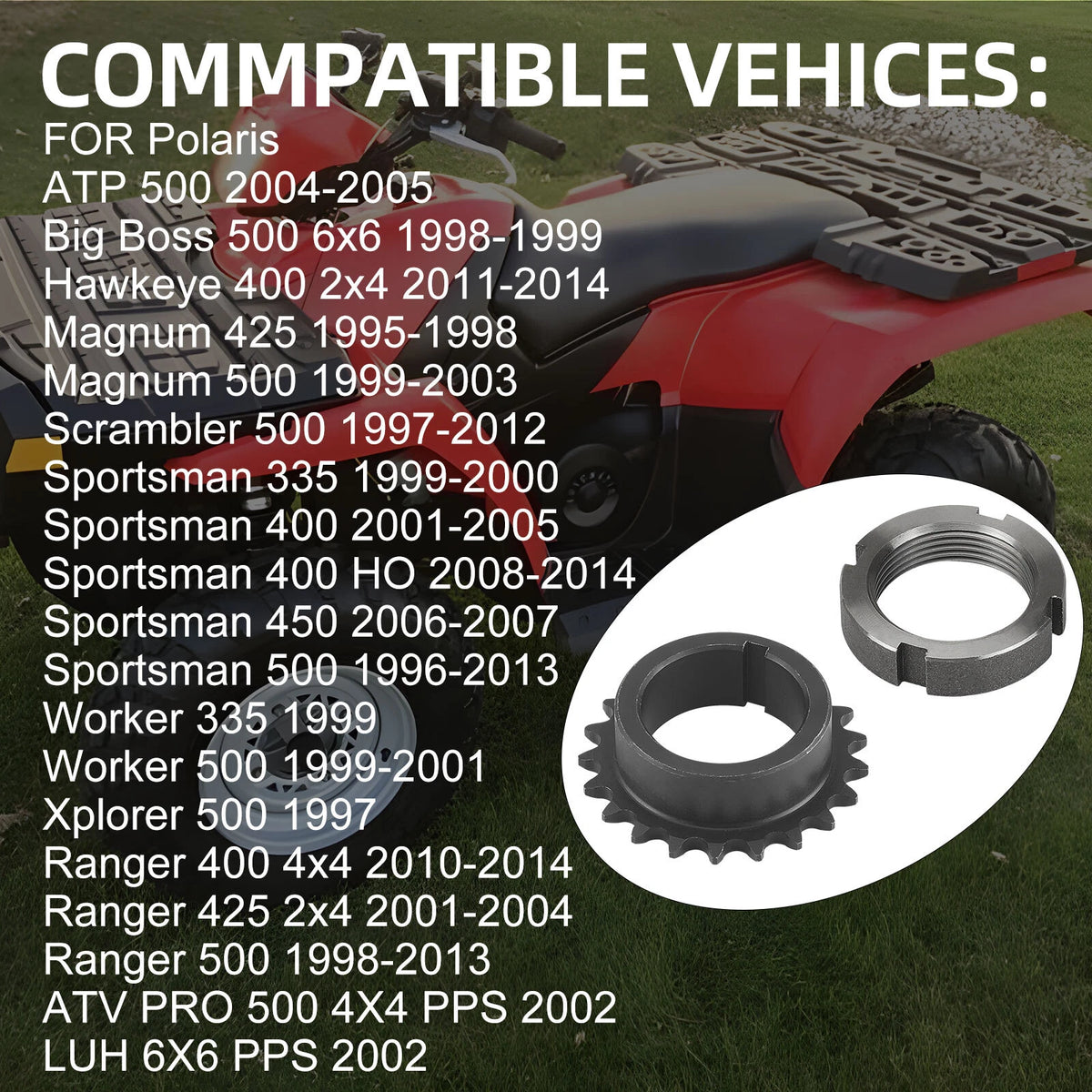 Crank Timing Gear Sprocket + Slit Nut for Magnum Ranger