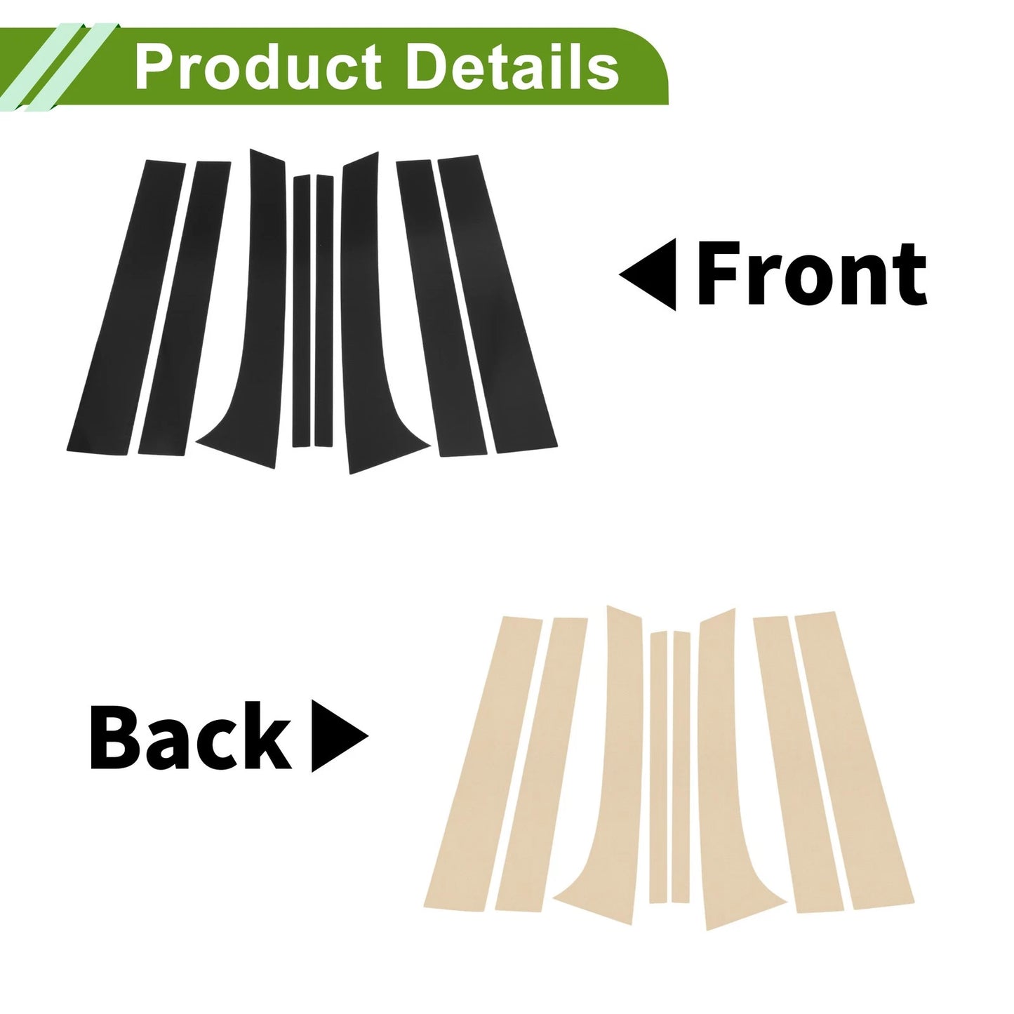 8 Pcs Pillar Window Trim for Chevy Trailblazer (2002 - 2009) Black