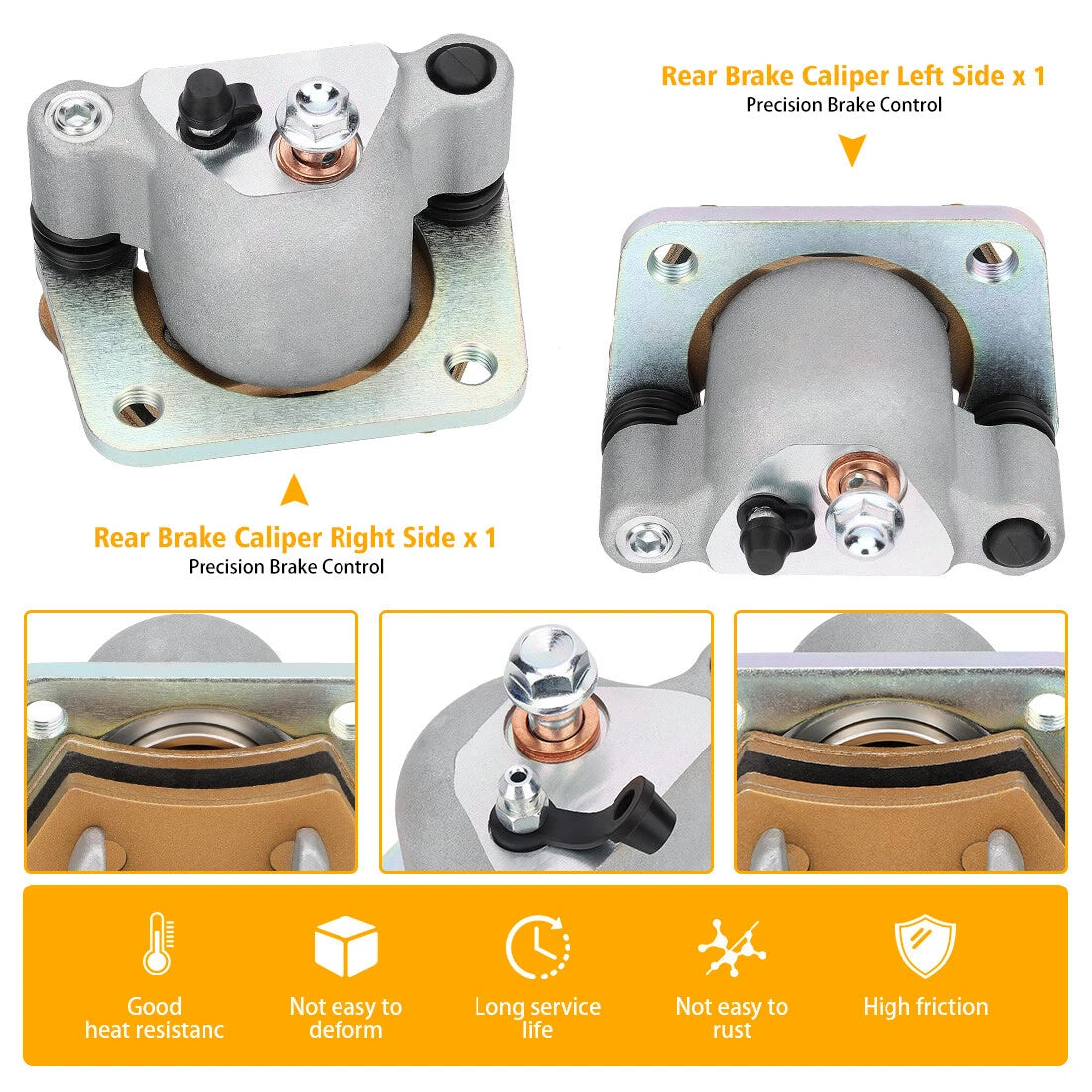 Rear Left/Right Brake Caliper Pads for Polaris Ranger XP570-1000 (2014–2019)